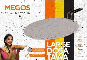 MEGOS Large Dosa Tawa | 14'' Inch 5mm | 100% Food Grade