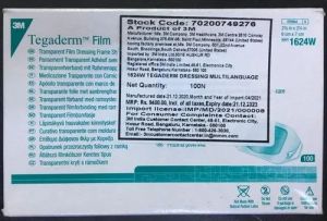 TRANSPARENT DRESSING 3M Tegaderm 1624,  6*7 CM box of 100
