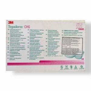 Transparent dressing White 3M Tegaderm CHG 1660 7 cm X 8,5 cm box of 25