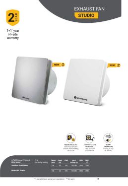 Energy Saving Exhaust Fans Studio Steel