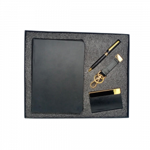 Diary, Pen, Keychain, Card Holder Black