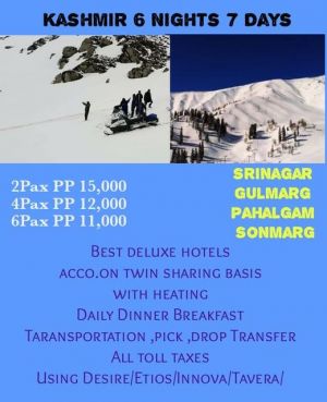 KASHMIR  TRIP FOR 6 NIGHT 7 DAYS 