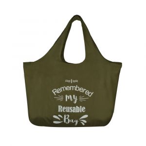 IVILLAGE Reusable and Foldable Heavy Duty Microfiber Grocery and Vegetable Shopping Bag | Tote Hand bag | Travel Bag | Grocery Bag | Heavy Duty, Washable, Eco Friendly | Compact, Lightweight and Convenient in Green Color 