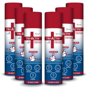 Tri-Activ Disinfectant Spray for Multi-Surfaces | Toilet Sanitizer Spray, 70% Alcohol - 100 ml - Pack of 6