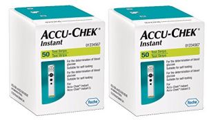 Accu-Chek Instant Test Strips - 50 Count (Pack of 2, Black)