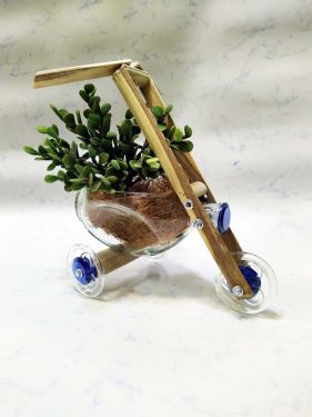 Dimple Blue-Bicycle planter